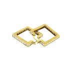 Image 11 of Gold square earrings with zirconia