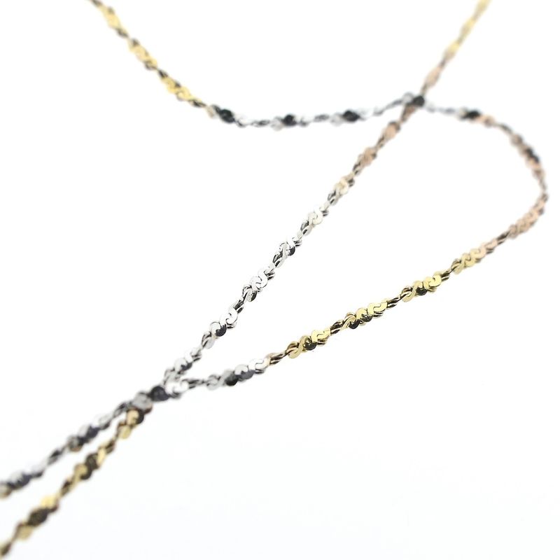 Image 6 of 18K tricolor gold twisted thin chain | 40 cm