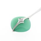Image 5 of White gold pendant with jade and diamond | 0.025 ct.