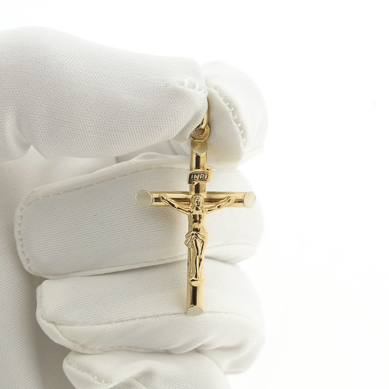 Image 12 of 18-karat gold pendant of a cross with corpus | INRI