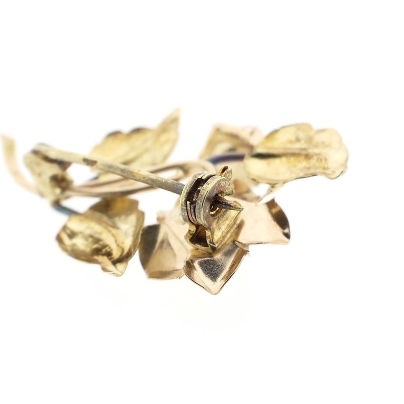 Image 4 of Two-tone gold rose brooch
