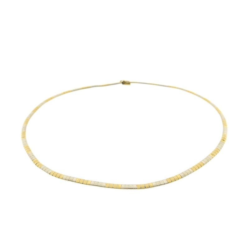 Image 9 of Two-tone gold Omega link necklace