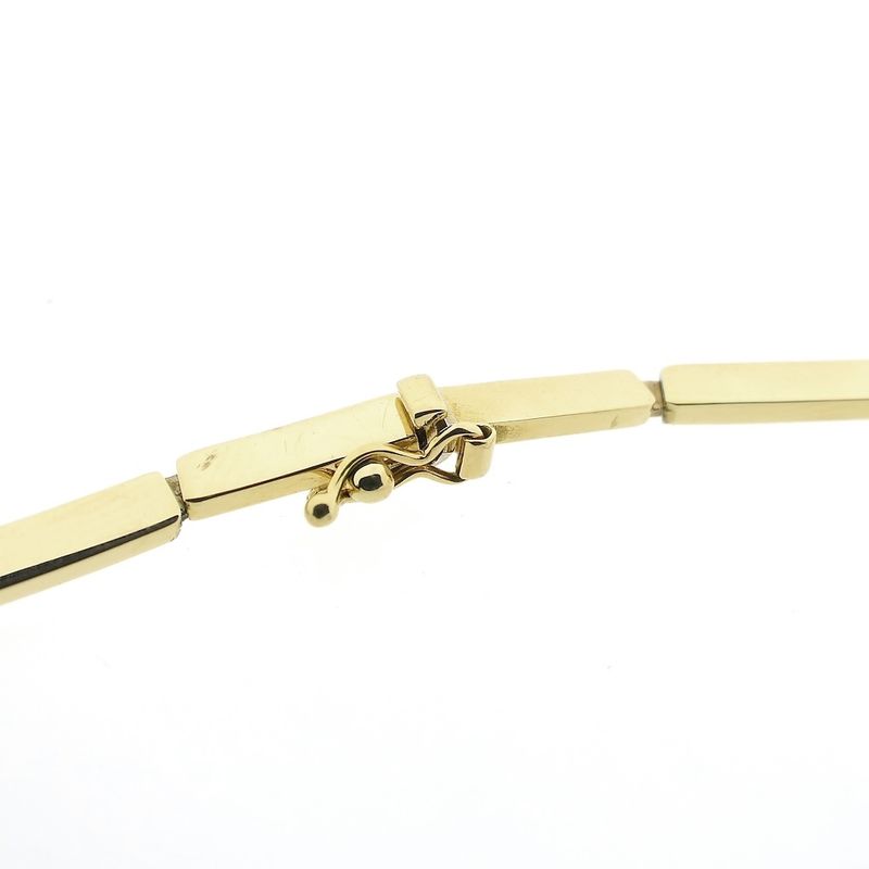 Image 3 of Gold bar link necklace; 46.5 cm