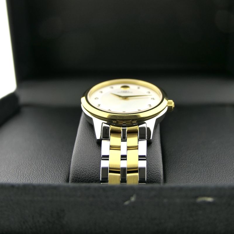 Image 20 of Movado 1881; Automatic two-tone women's watch with MOP and diamond dial; 0607489