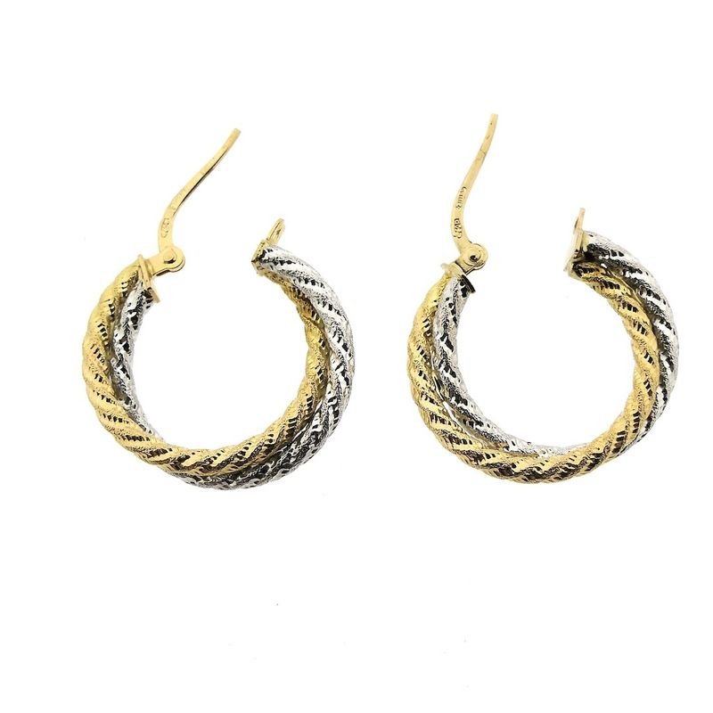 Image 6 of 18K Two-tone gold earrings | Ø 21 mm