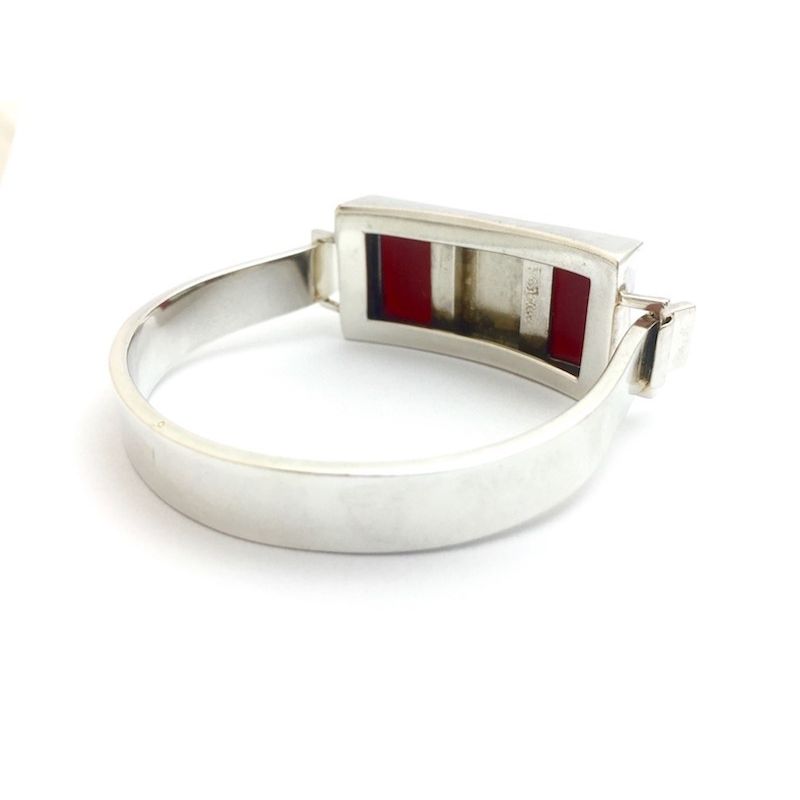 Image 3 of Silver bracelet with carnelian stones