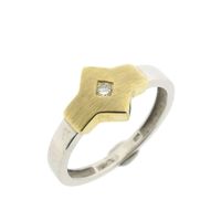 Two-tone gold ring with diamond