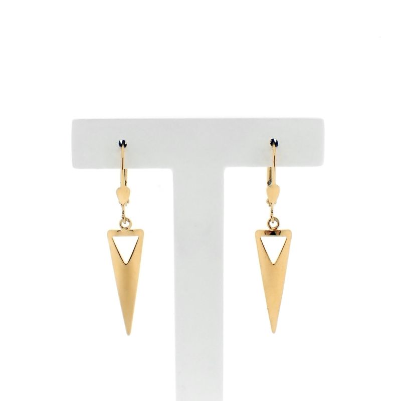 Image 3 of Gold triangle stud earrings