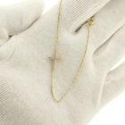 Image 10 of Gold thin anchor link bracelet; Cross with zirconia | 18.5 cm