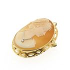 Image 7 of Gold brooch/pendant with cameo and diamond