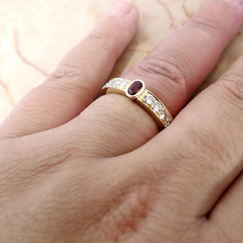 Image 3 of 18K Gold Exclusive Ring | 0.64 ct. Diamond & Ruby