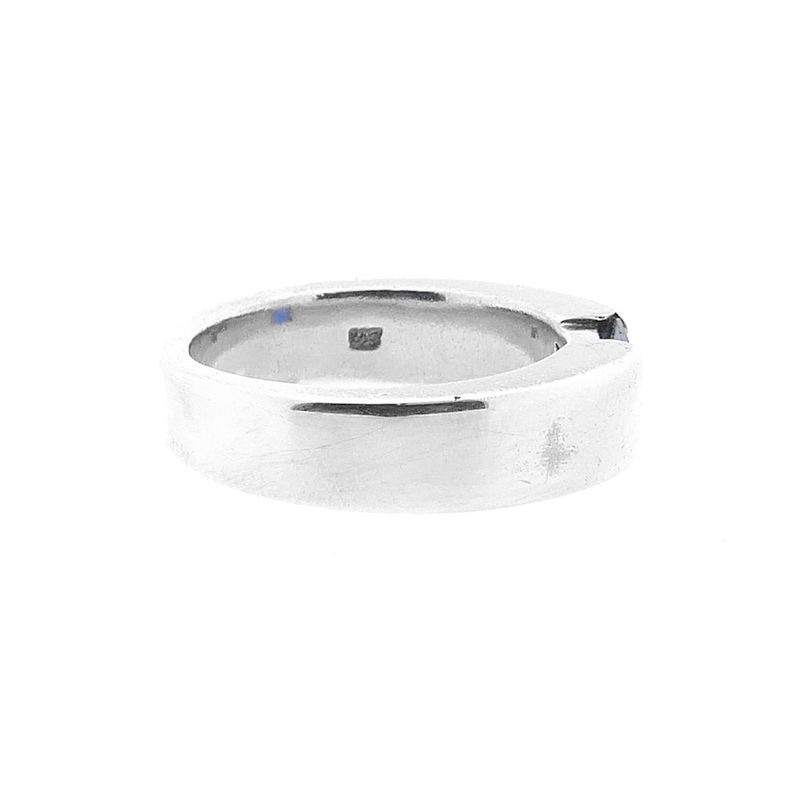 Image 8 of Silver ring with synthetic sapphire.