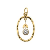 Gold flower pendant with zirconia