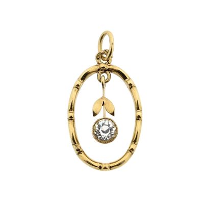 Image 1 of Gold flower pendant with zirconia