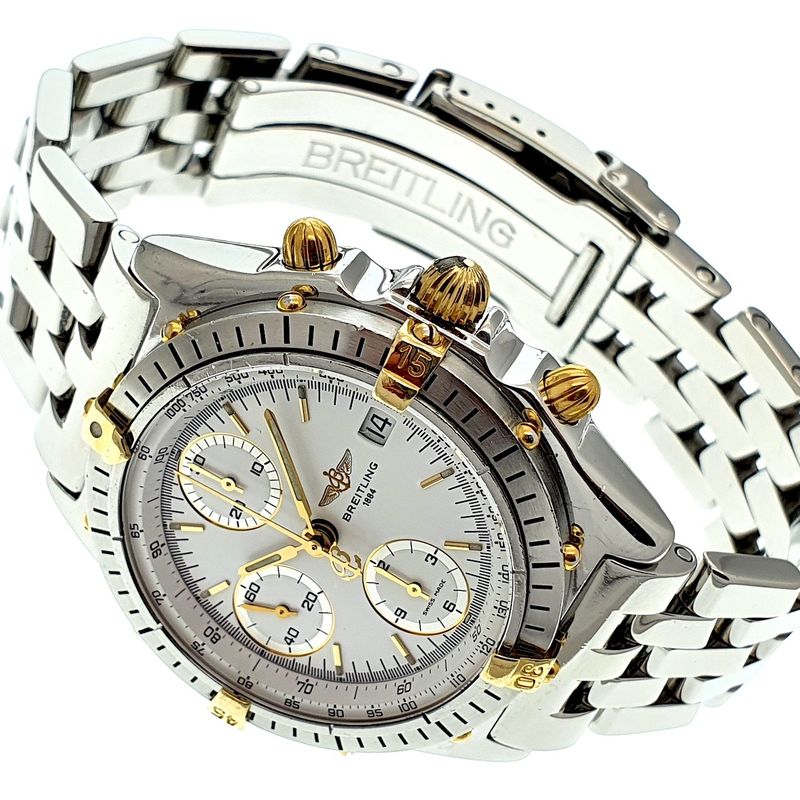 Image 2 of Breitling Chronomat; Chronograph men's watch on pilot's strap