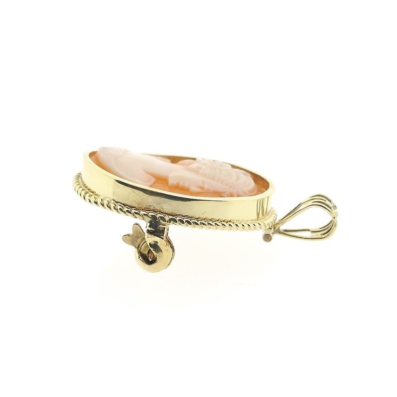 Image 5 of Gold brooch/pendant with cameo
