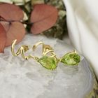 Image 2 of Gold stud earrings with peridot
