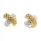 Image 1 of Two-tone gold Novecento mesh stud earrings; FOPE
