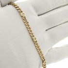 Image 8 of Gold flat gourmet link bracelet with diamonds; 0.25 ct.