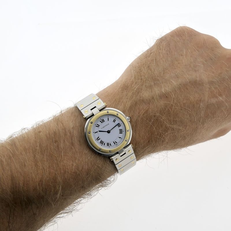 Image 18 of Cartier Santos Ronde 32mm 8191; 18k. Gold/steel watch