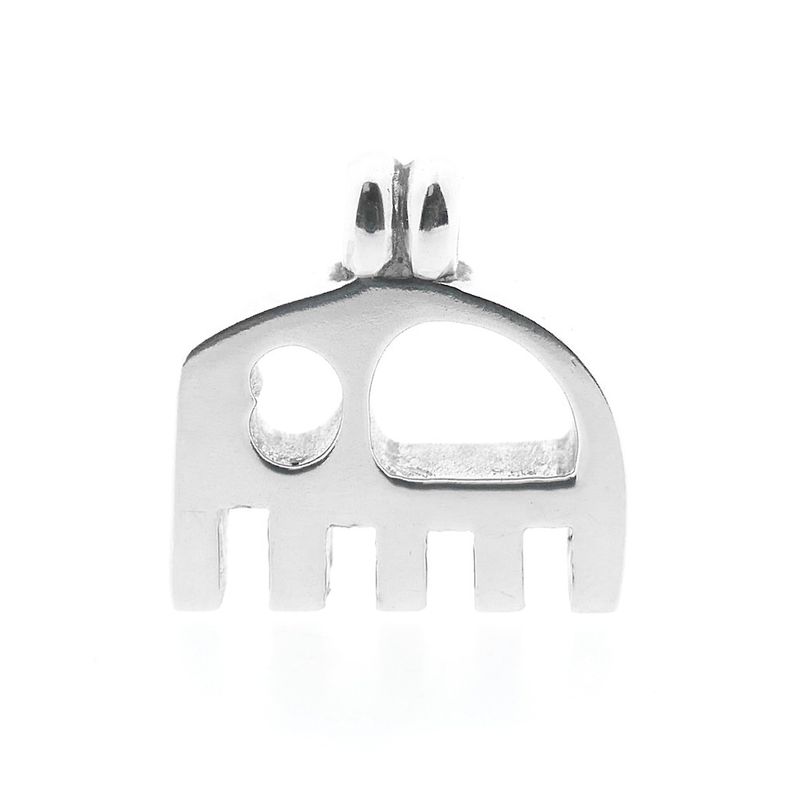 Image 10 of Solid silver pendant of an abstract elephant.