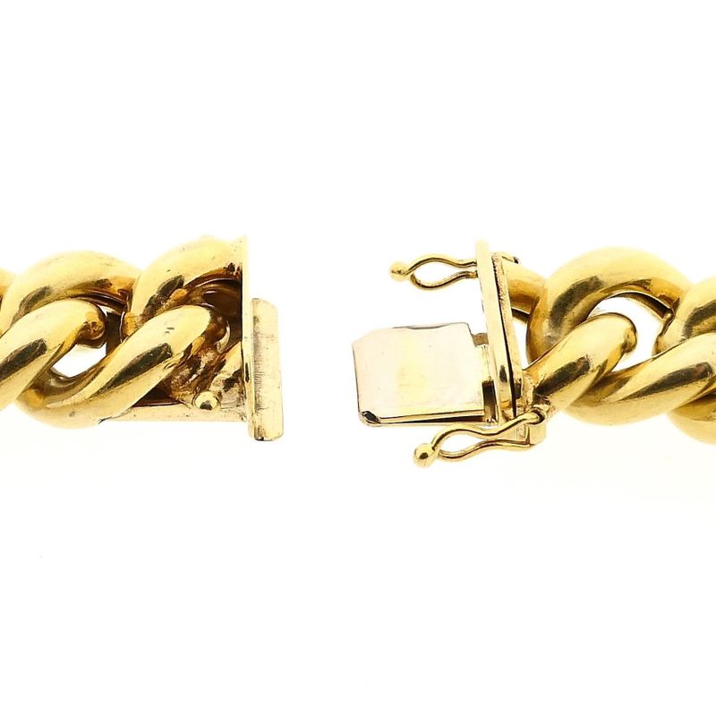 Afbeelding 5 van Massief gouden gourmetschakel armband | 22 cm