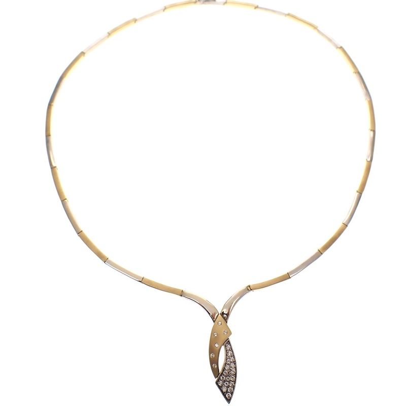 Image 2 of Two-tone gold necklace with zirconia; Altinbas
