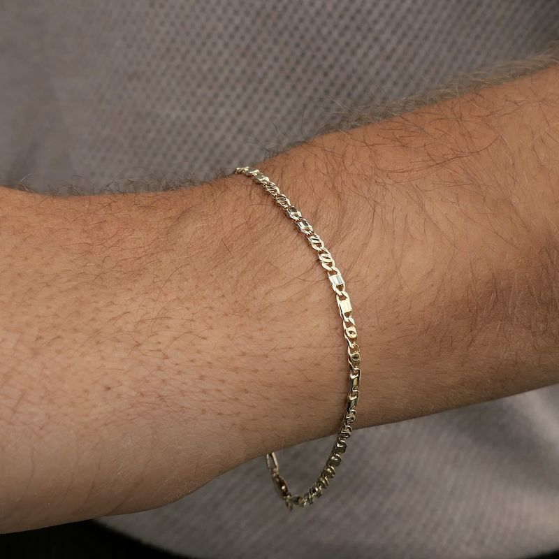 Image 10 of Gold navy link bracelet