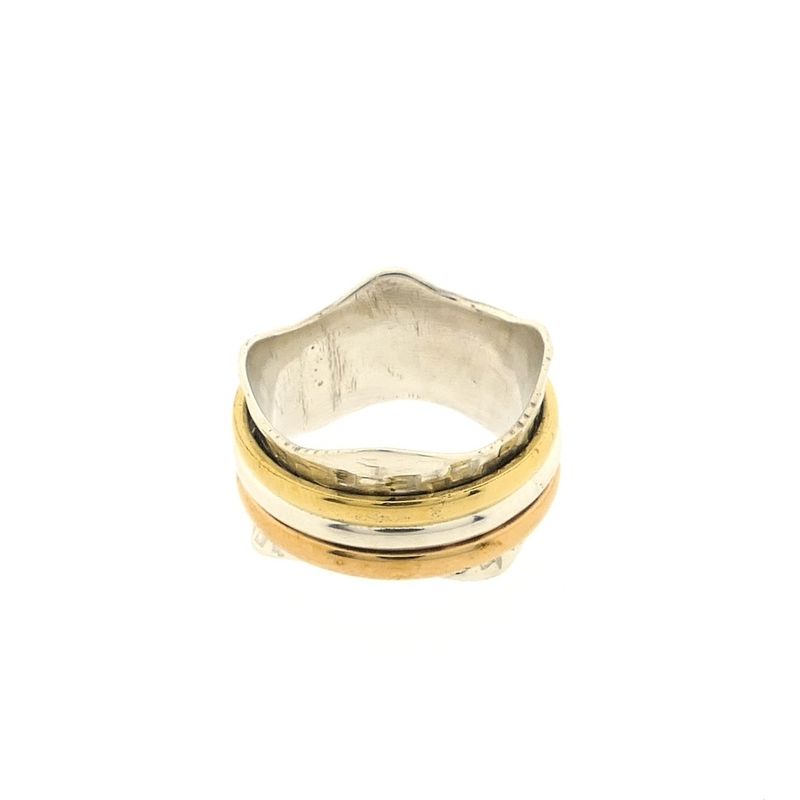 Image 5 of Silver ring with gold-plated rings