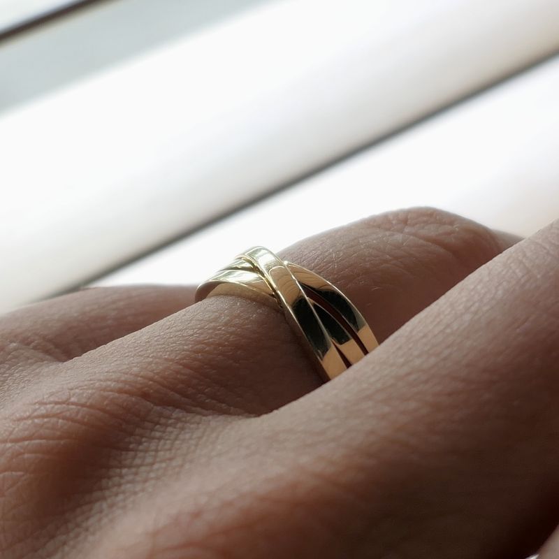 Image 7 of Gold crossover ring