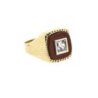 Image 5 of Gold signet ring with carnelian and zirconia | Men