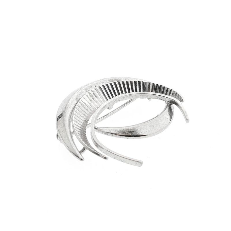 Image 3 of Silver Crescent Moon-Shaped Brooch
