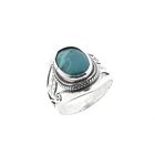 Image 1 of Silver Bohemian Ring with Turquoise