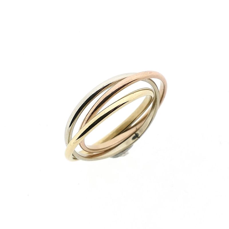 Image 1 of Tricolor Gold Ring; 14 Karat; Size 15