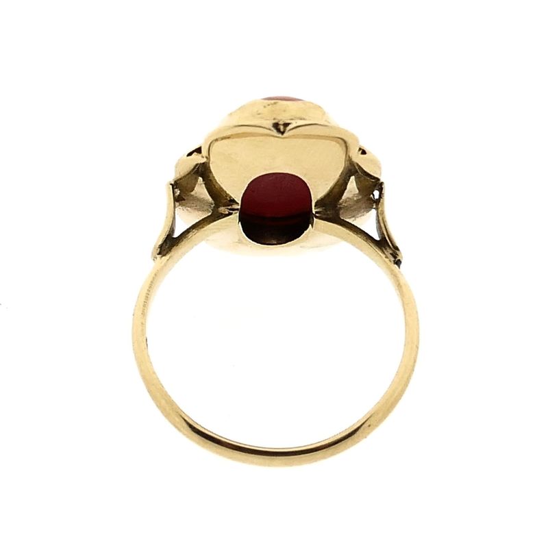 Image 6 of Gold Ring with Coral