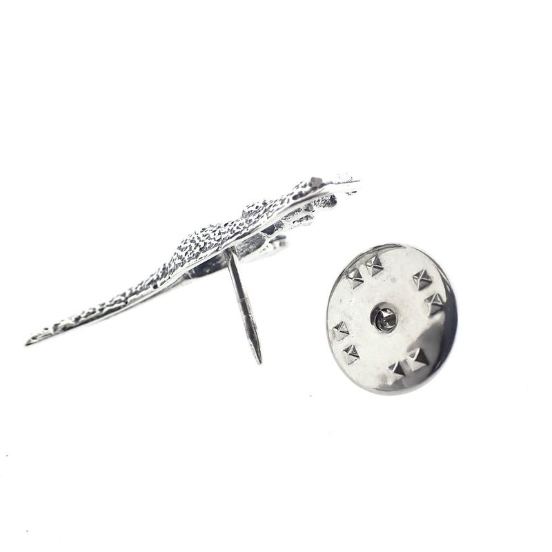 Image 3 of Silver Dinosaur Button | T-Rex