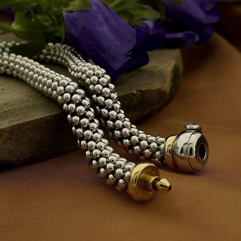 Image 9 of Fope bicolor gold mesh link necklace