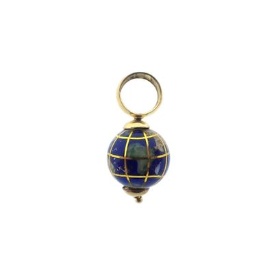 Image 1 of 18 carat gold globe pendant with enamel