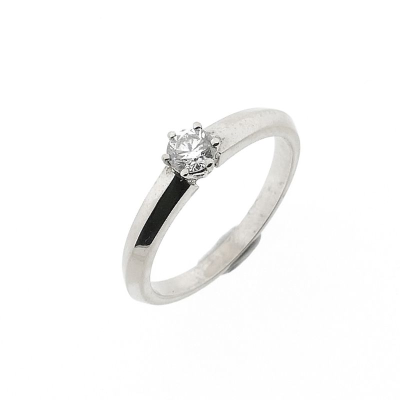 Image 1 of 18-karat white gold solitaire ring with 0.25 ct. diamond