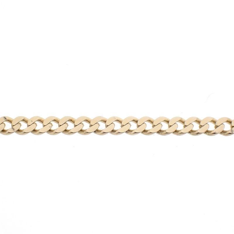 Image 9 of Gold flat gourmet link chain | 54 cm