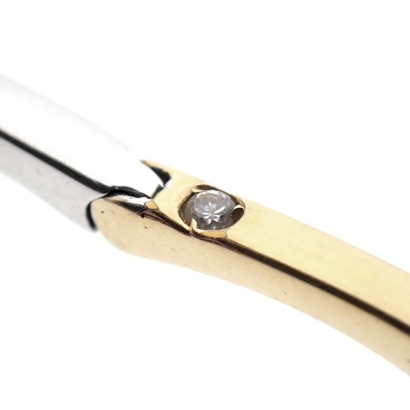 Image 6 of Two-tone gold fantasy link bracelet with zirconia.