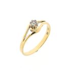 Image 1 of Golden solitaire ring with diamond; 0.09 ct.