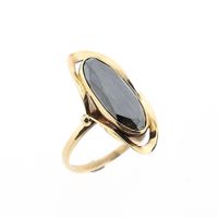 Gouden ring met hematiet
