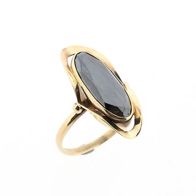 Afbeelding 1 van Gouden ring met hematiet