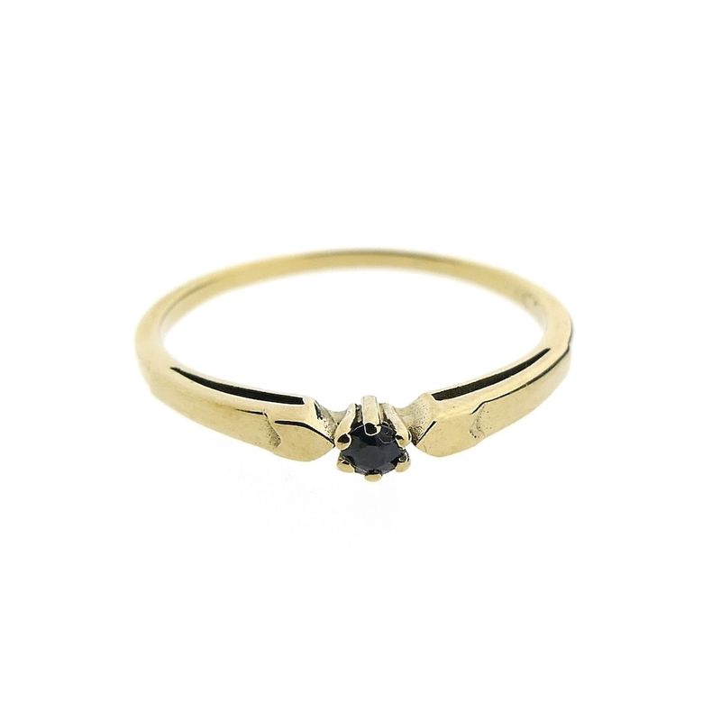 Image 4 of Gold solitaire ring with sapphire