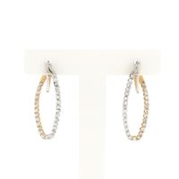 Bicolor gold earrings with zirconia