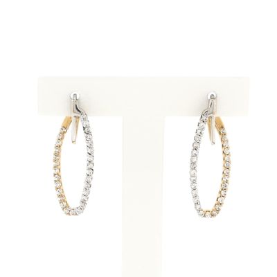 Image 1 of Bicolor gold earrings with zirconia