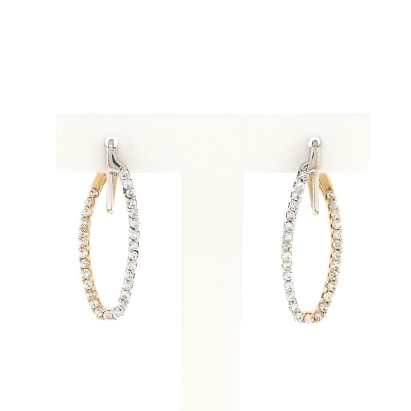 Image 1 of Bicolor gold earrings with zirconia