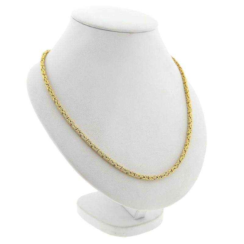 Afbeelding 3 van Gouden vierkante koningsschakel ketting | 46,5 cm