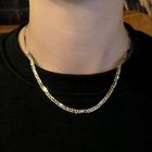 Image 6 of Two-tone gold Figaro/gourmet link chain